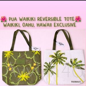 Aloha Collection Pua Waikiki Reversible Tote Bag, Waikiki, Oahu, Hawaii Exclusiv